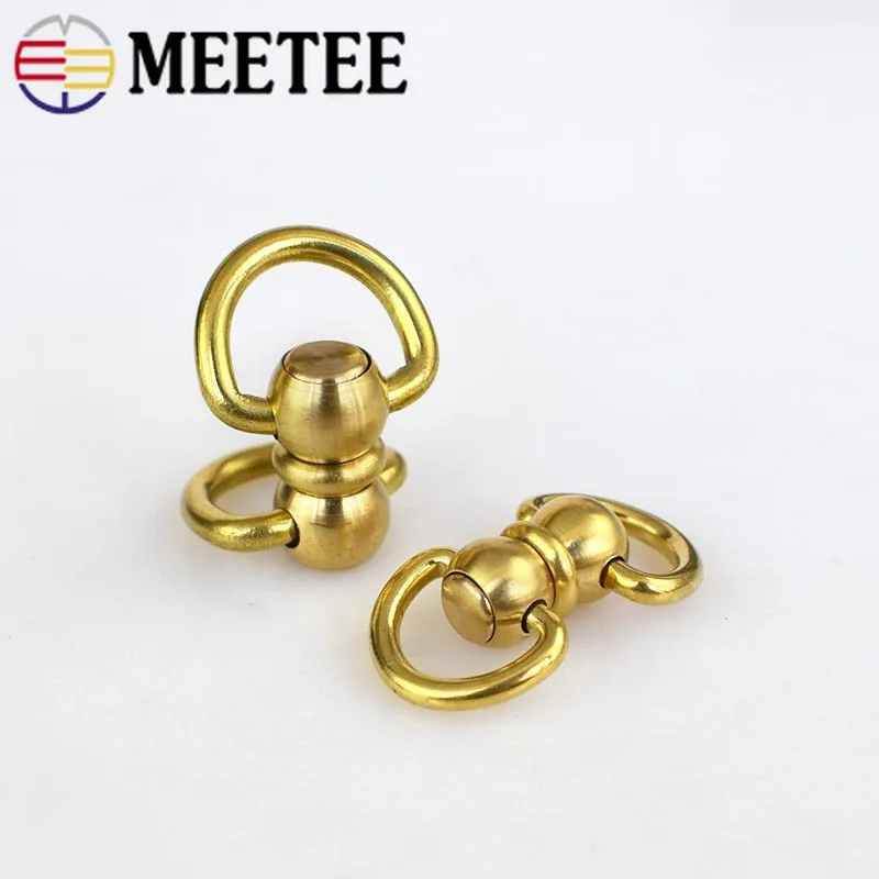 2/5pcs Solid Brass Rotated Double D Swivel Ring Chain Wallet Key Connector Metal Buckle Snap Hook DIY Leather Crafts KY292 | Дом и сад