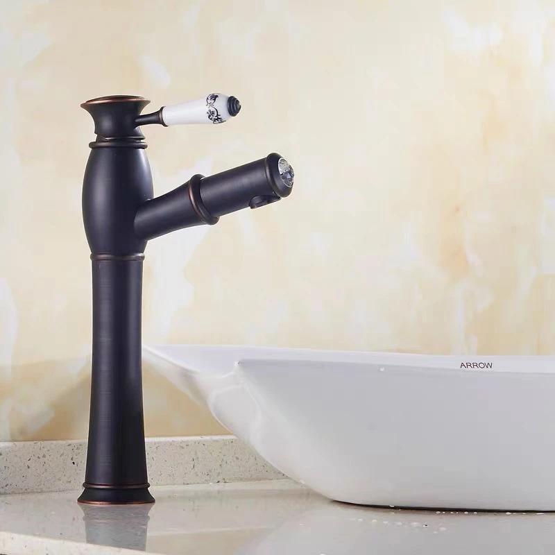 Смесители для ванной комнаты WZLY черный латунный фарфоровый кран с алмазным