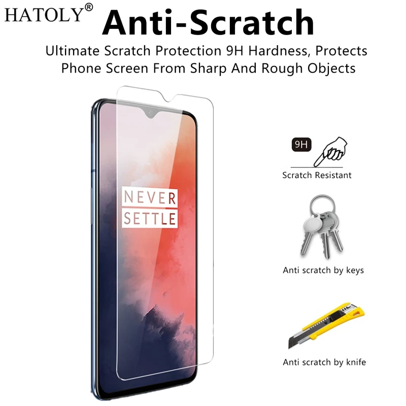 Cristal templado para Oneplus 7T, Protector de pantalla de tel&eacute;fono HD, pel&iacute;cula ultrafina para Oneplus 7T, 2 uds.-1