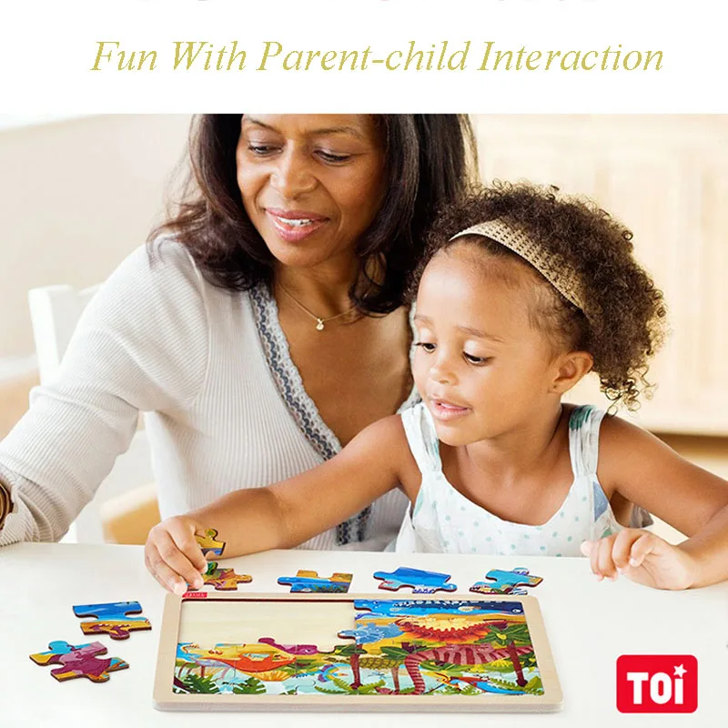 

TOI Wooden Puzzle Baby Wooden Jigsaw 30*22.5cm Toddler Early Education Puzzles Children Toys Girl Boy Gifts 2-6Y