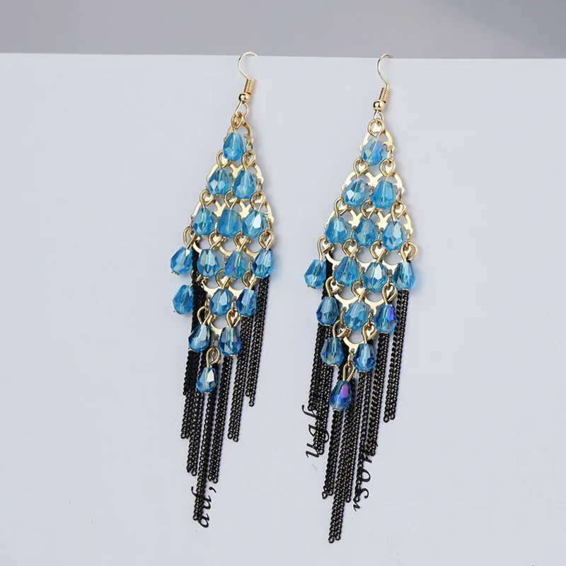 тренд 2020 Новое поступление серьги ручная работа кристалл камень цепочка