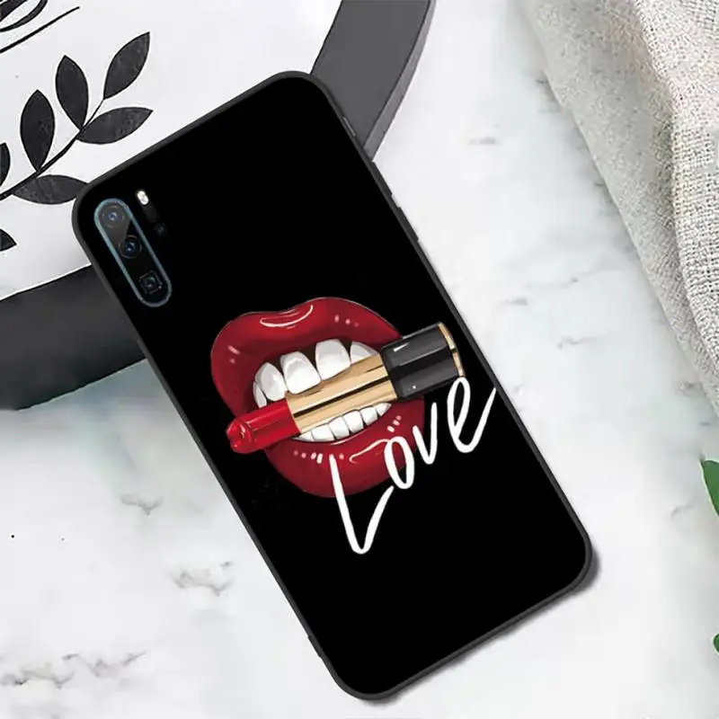 

Fashion Lips Leopard Graphic Phone Case For Huawei honor Mate P 10 20 30 40 i 9 8 pro x Lite smart 2019 nova 5t