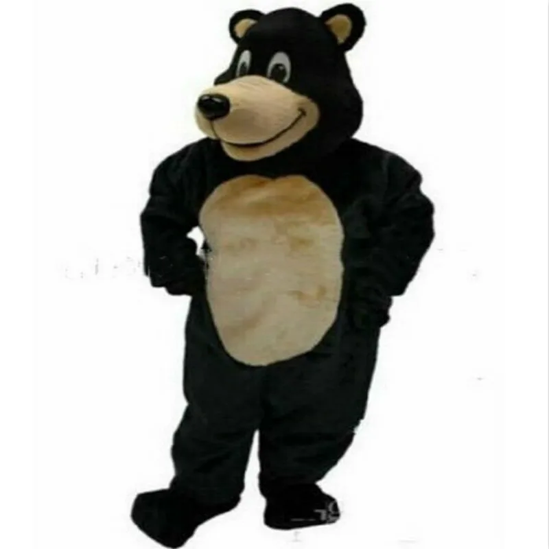 Костюм талисмана черного медведя меховые костюмы для косплея праздничный