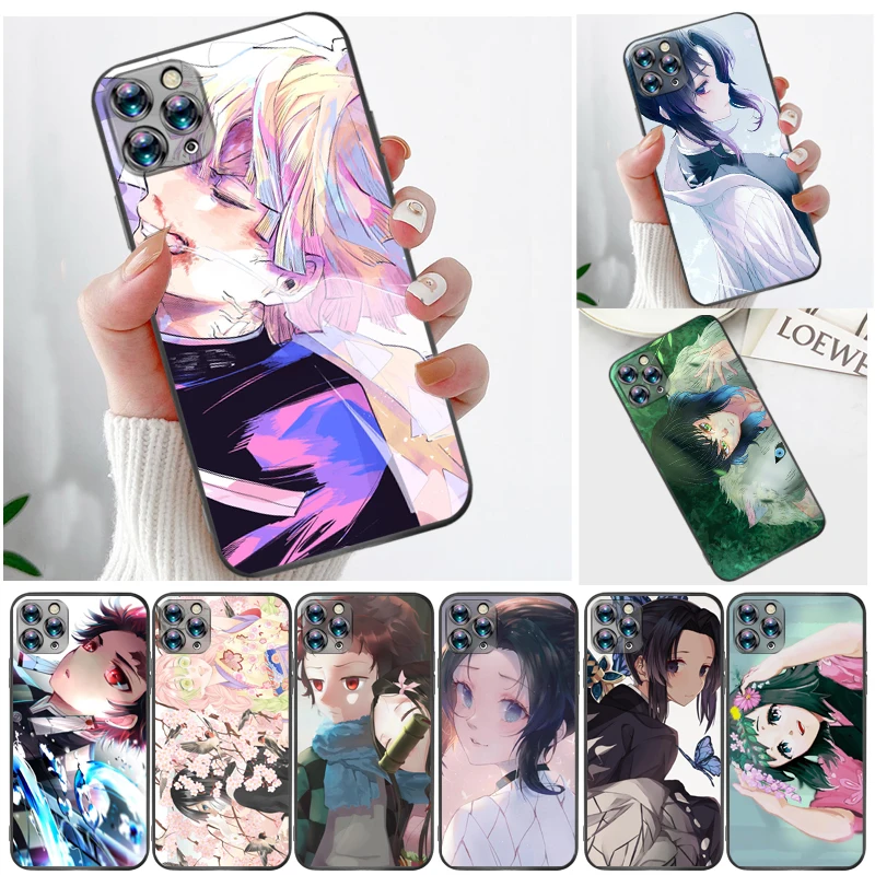 

Demon Slayer Kamado Tanjirou Kimetsu No Yaiba Kamado Nezuko Agatsuma Zenitsu Phone Case For iPhone 11 11Pro MAX Funda Coque
