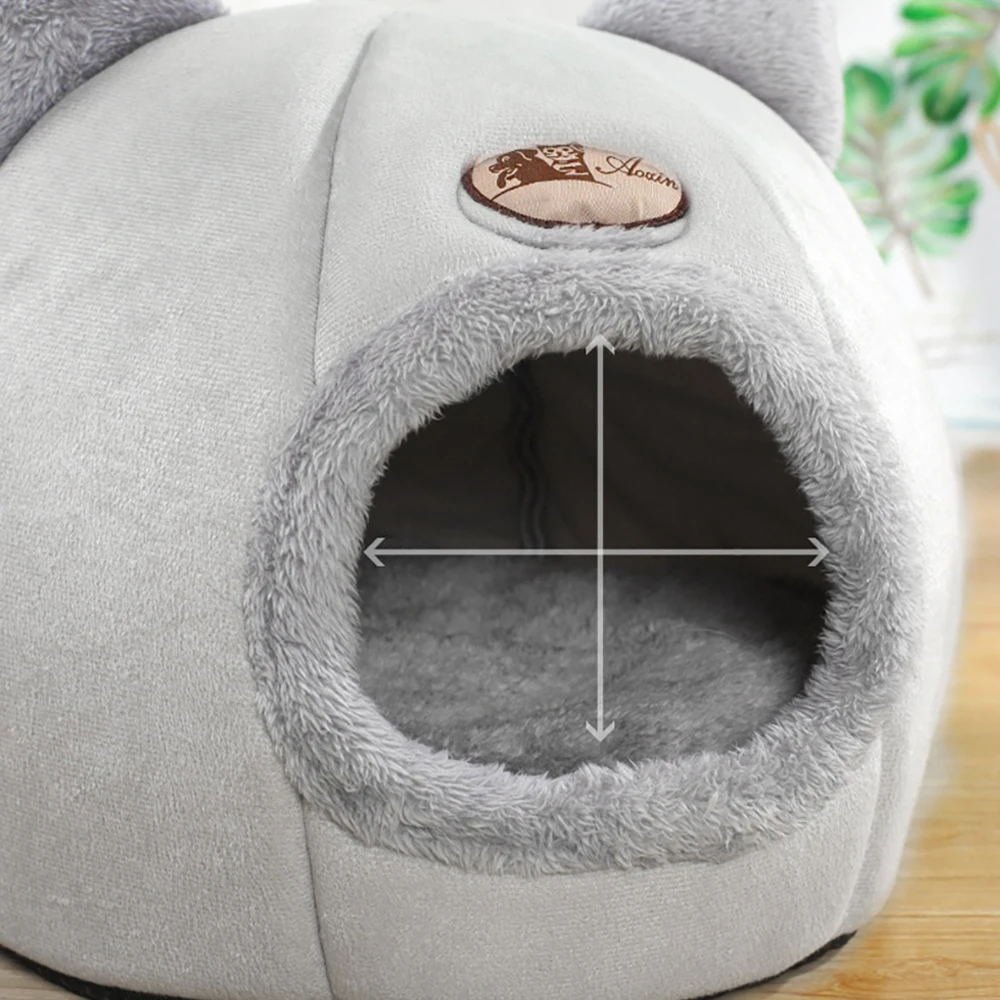

Winter Warm Deep Sleep Comfort Cat Bed Plush Soft Little Dogs Basket Cat House Cave Sleeping Bag Pets Tent Cozy Cave Beds