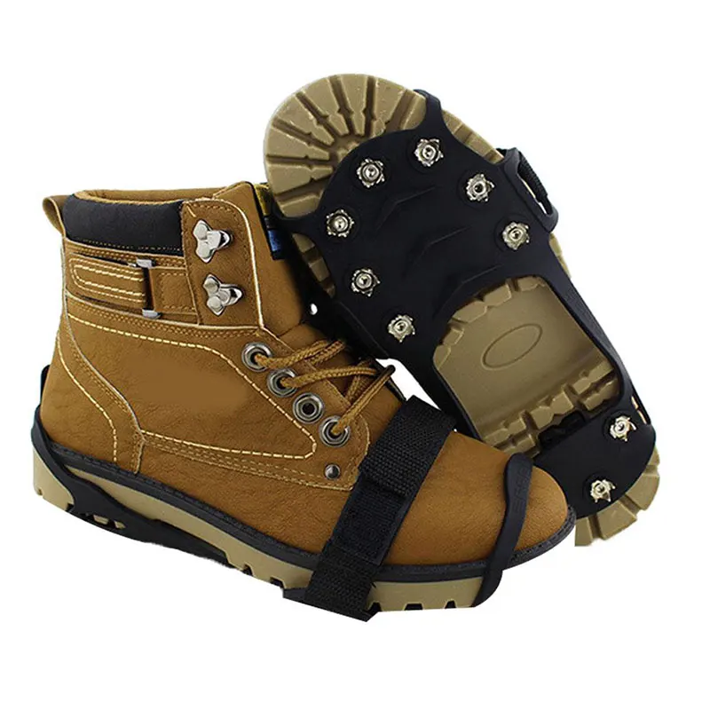 Нескользящие шипы для обуви 10 шипов унисекс зимних походов альпинизма