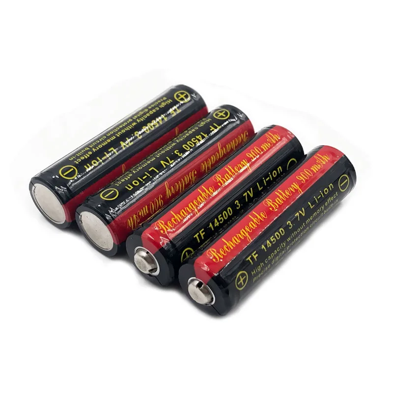 

4pcs/lot TrustFire 14500 3.7V 900mAh Lithium Battery Rechargeable Batteries Cell with PCB Protection Board For Flashlights Torch