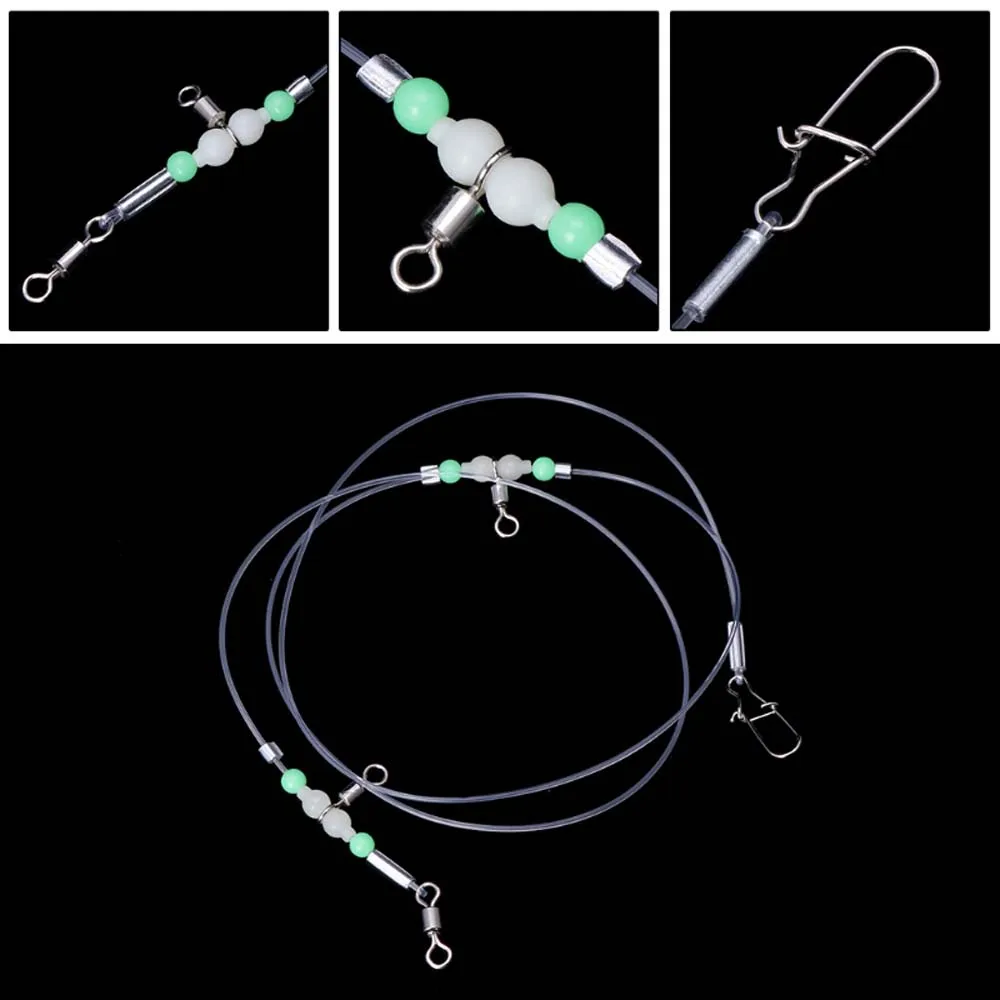 

1 Group Fishing Tackle Line Swivels Night Luminous Beads Pins Rolling Connector Lure String Hooks Fishing Gear Accessories