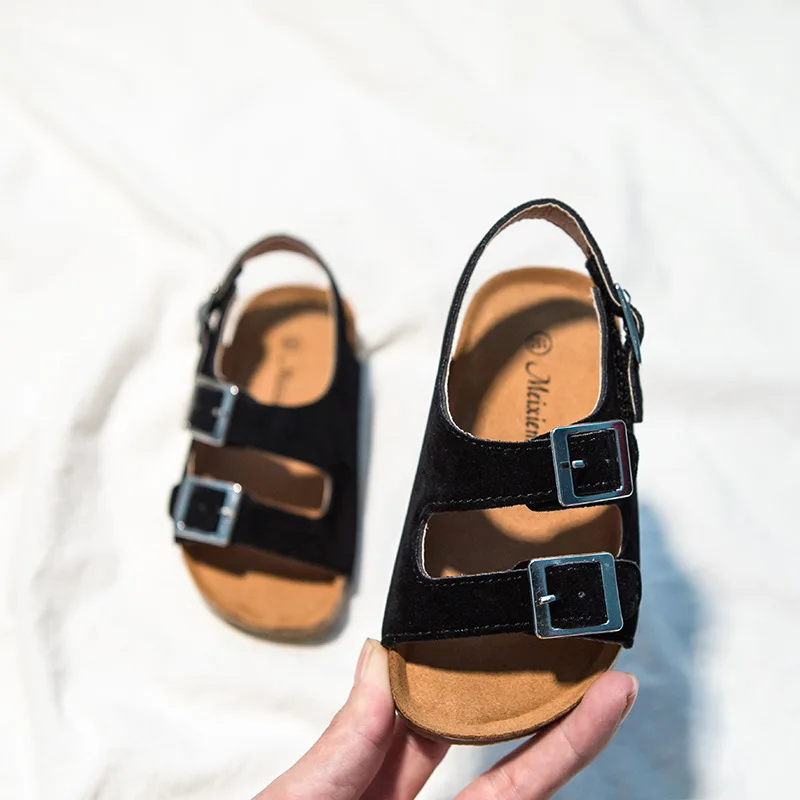 

Children Beach Shoes 2021 Soft Non-slip Casual Toddler Sandals Summer Boys and Girls Leather Sandals for Kids Sports