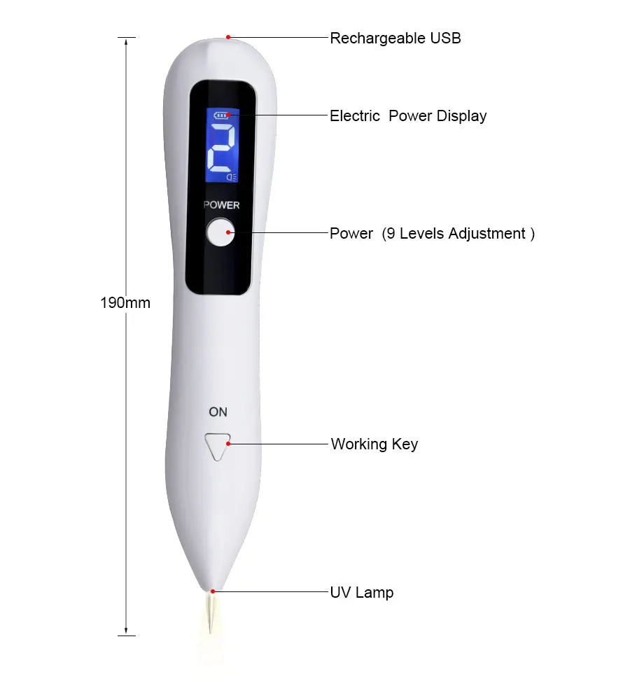 Машинка для удаления татуировок с 9 уровнями лазерная плазменная ручка темных