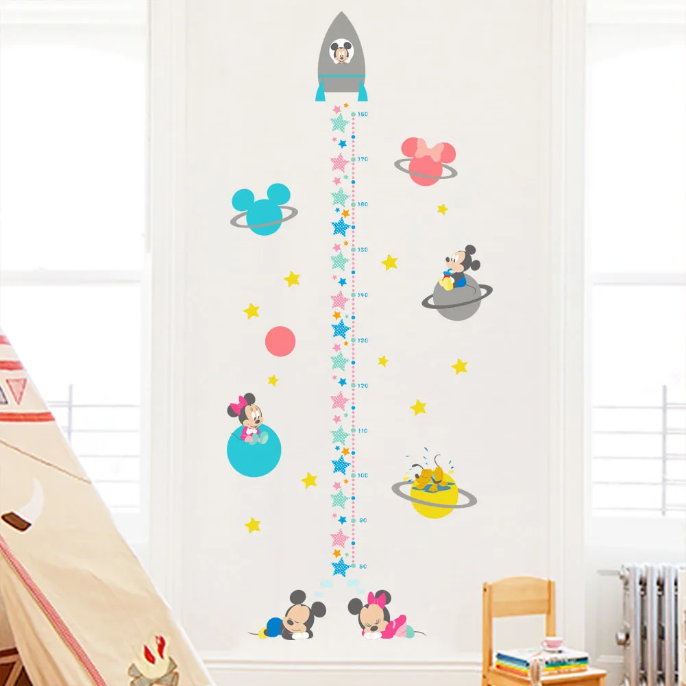 

Disney Elsa Princess Minnie Mickey Mermaid Wall Height Measuring Stickers For Kids Baby Girls Rooms Decor Cartoon Decals Diy Art