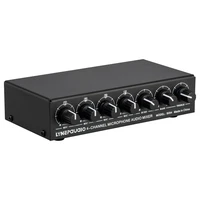 lynepauaio 4 channel microphone studio audio mixer stereo output with reverb treble and bass adjustment 6 35mm rca output
