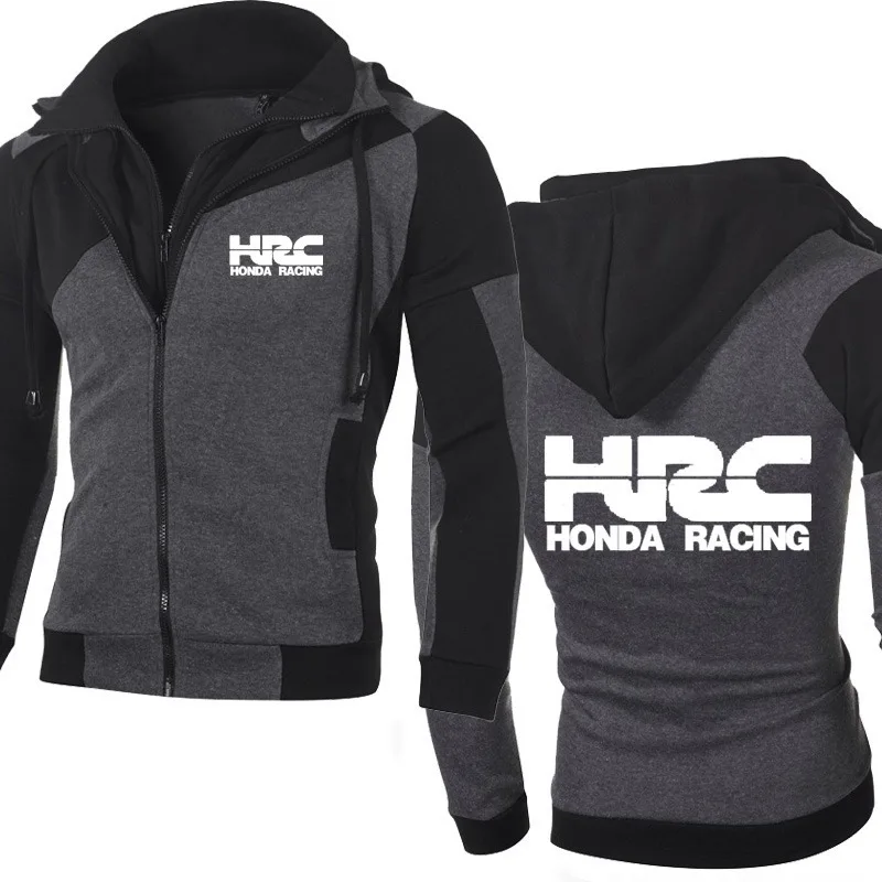 

Jacket Men HRC race motorcycle Car Logo Print Casual Hip Hop Harajuku Long Sleeve Mens Hoodies zipper Sweatshirts Man Hoody