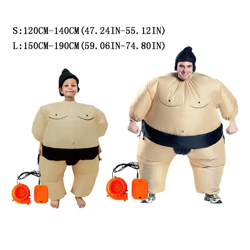 

Sumo Wrestler Costume Inflatable Suit Blow Up Outfit Cosplay Party Dress for Kid and Adult