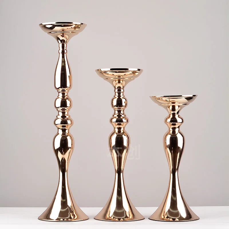 imuwen gold candle holders 50cm20 metal candlestick flower vase table centerpiece event flower rack road lead wedding decor free global shipping