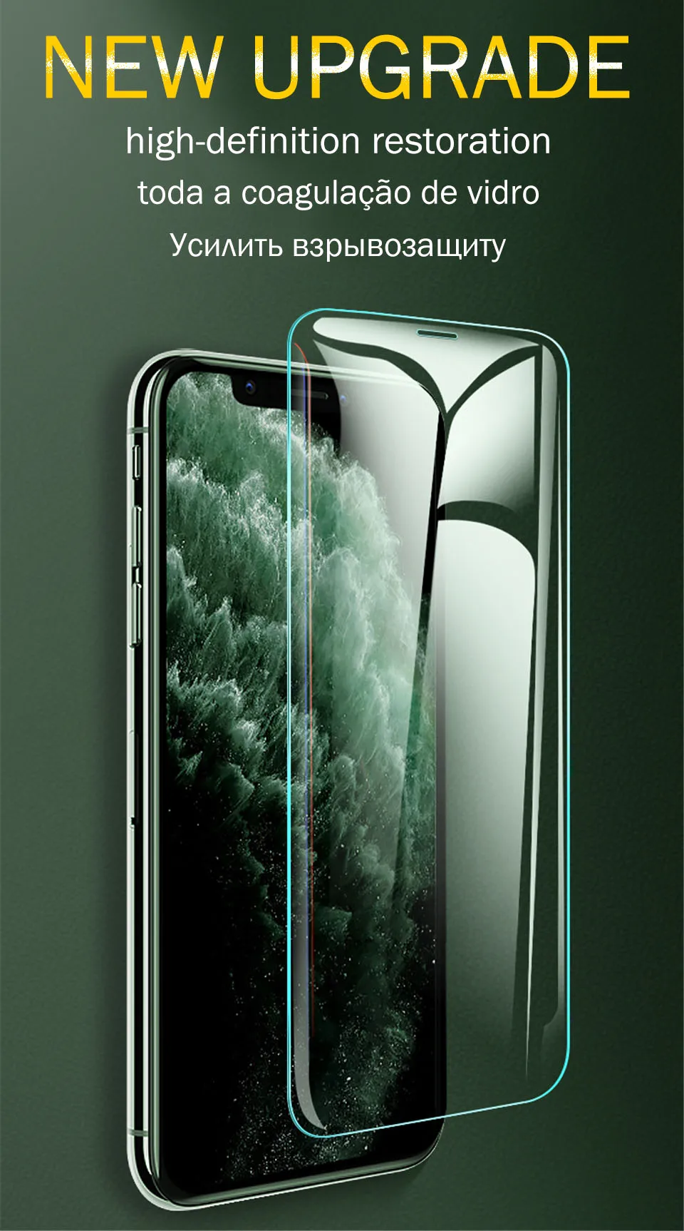 1-3 шт закаленное стекло для iPhone айфон 11 Pro Max 7 8 6 6S Plus полное покрытие Защитная стеклянная пленка для экрана для iPhone XR X XS Max SE 5S 5 защитное стекло стакан защитная пленка