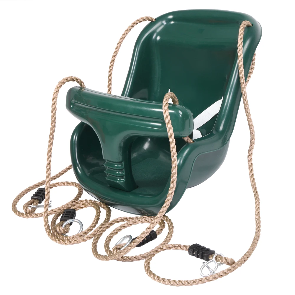 

Two Colors High Back Infant Swing Wide Seat Belt Toddler Child Kid Outdoor Play US Warehouse