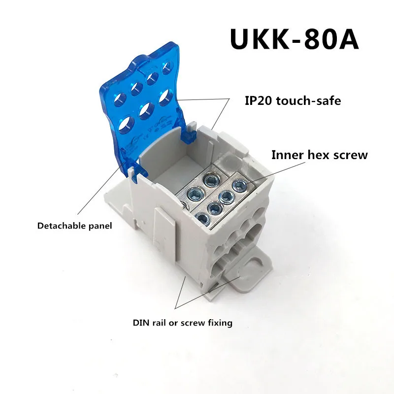 Клеммная колодка UKK80A 1 шт. красный желтый синий зеленый из Din-рейки | Строительство