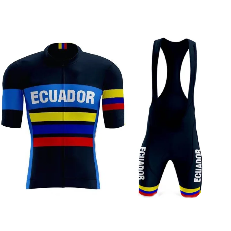 Новинка 2021 Эквадор яркий черный короткий костюм мужское Велосипедное