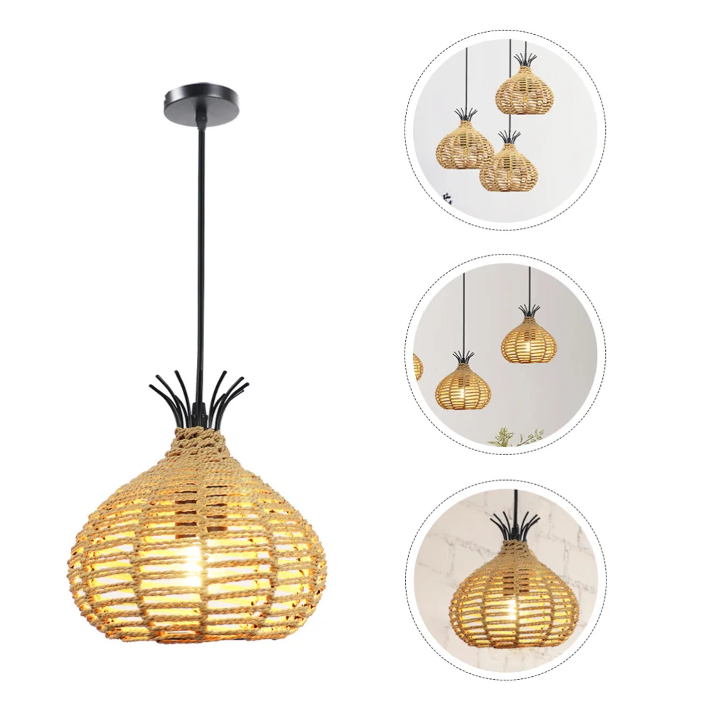 

1pc Hemp Rope Ceiling Light Hemp Rope Craft Hanging Lamp Room Lamp Adornment