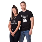 Футболки бойфренда девушки, рубашки для помолвки, подарок на день Святого Валентина, парные одинаковые футболки, топ, я спросил, я сказал, да