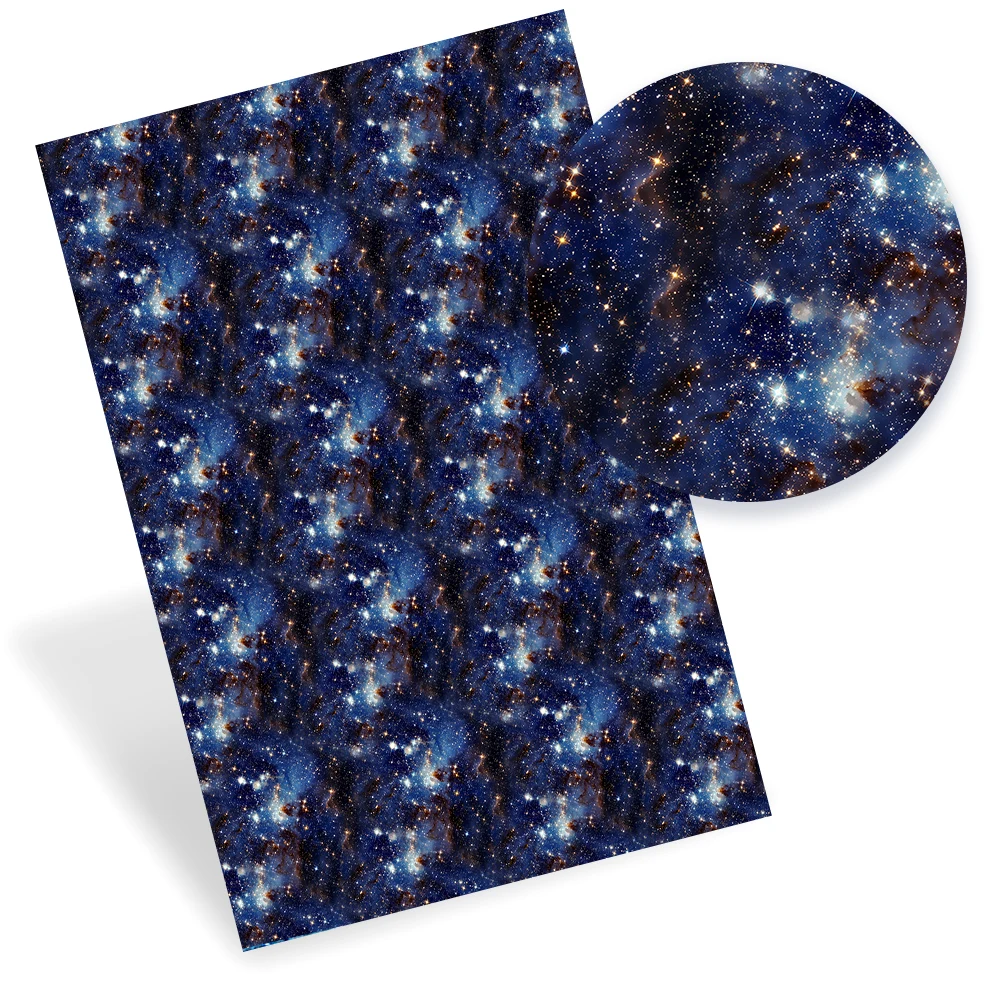 22*30 см Синтетическая кожаная ткань Звездное небо Печать из искусственной кожи