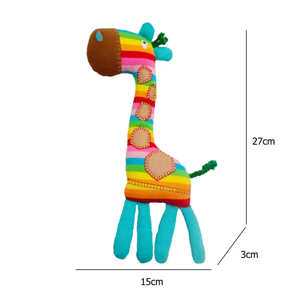 

Shaking Bell Cartoon Animal Rattles Toys Excellent Fabric Food Grade PP Cotton Filling Infant Early Education Baby Doll