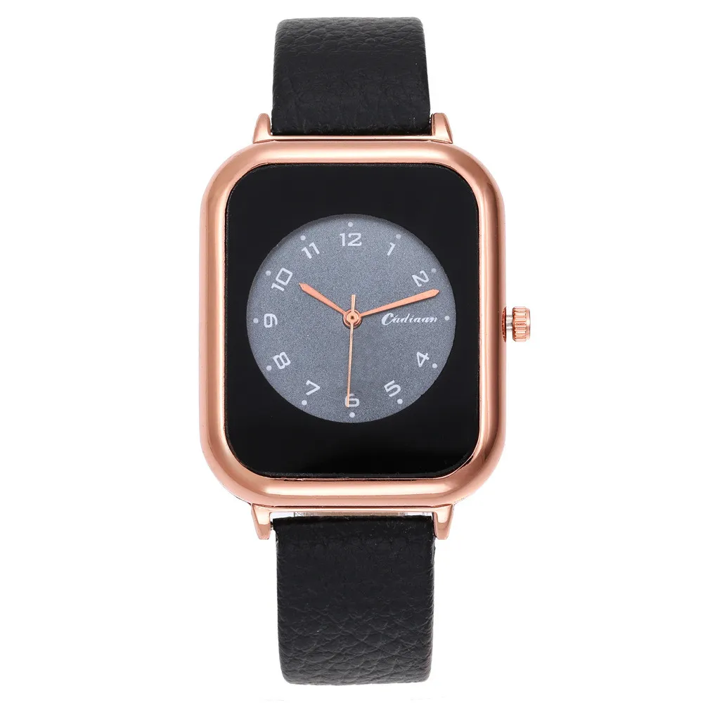 

Luxury Fashion Simple Number Women Watches Elegant Rectangle Ladies Quartz Wristwatches Casual White Pu Leather Woman Clock