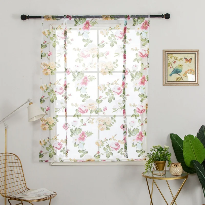 Оконный экран для спальни гостиной короткий занавес светильник окна прозрачная