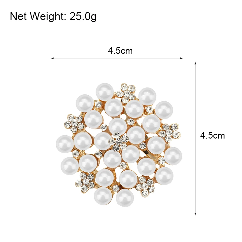 

ALLYES Charm Rhinestone Pearl Flower Brooches for Women Scarf Sweater Broches Coat Dress Pin Wedding Jewelry