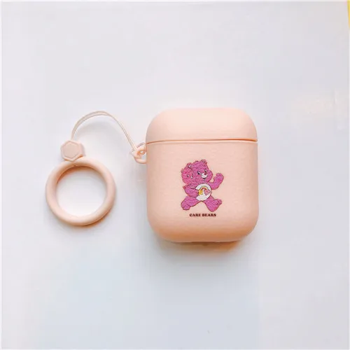 b Конфета Медведь Кожа Чехол для airpods для удостоверения личности-2 1 Care Bears мягкие беспроводные bluetooth наушники earpods для airpod чехол защитный чехол с крышкой - Цвет: b