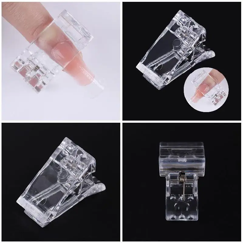 Зажим для накладных ногтей прозрачный поликристаллический зажим наращивания