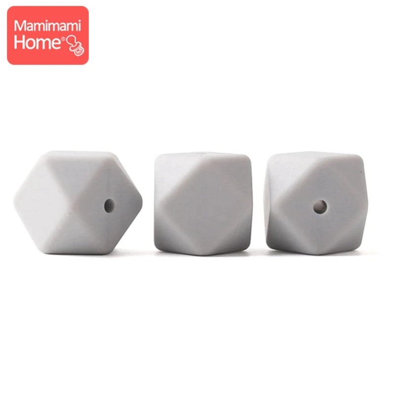 Light Gray Mamihome 5 шт. Детские Прорезыватели для кормления 17 мм силиконовая восьмиугольная бусина может жевать DIY Ювелирные изделия игрушки для коляски Аксессуары для кормления Детские трофеи - Цвет: Light Gray