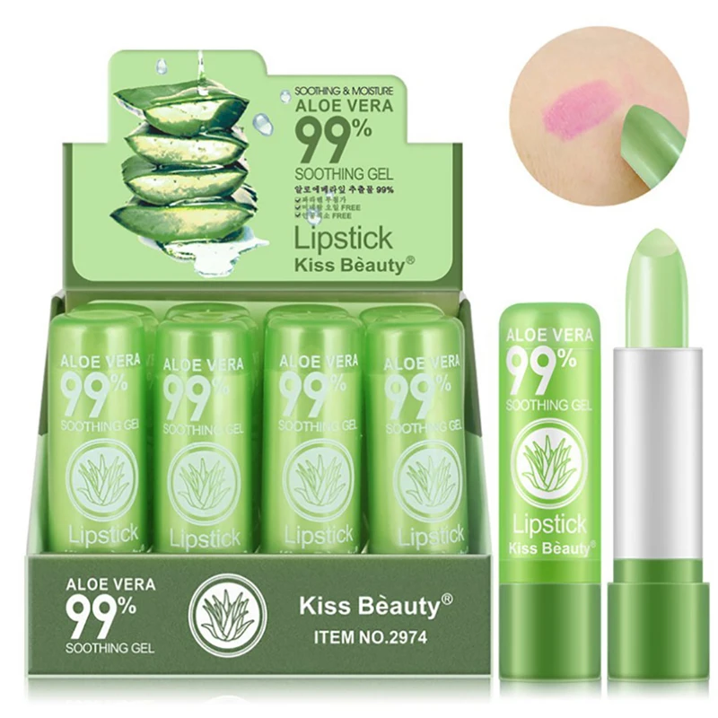 Aloe Color Changing Lip Gloss Lasting Waterproof Moisturizing Lip Balm Liquid Lipstick Makeup Lip Oil Care BeautyCosmetic Supply