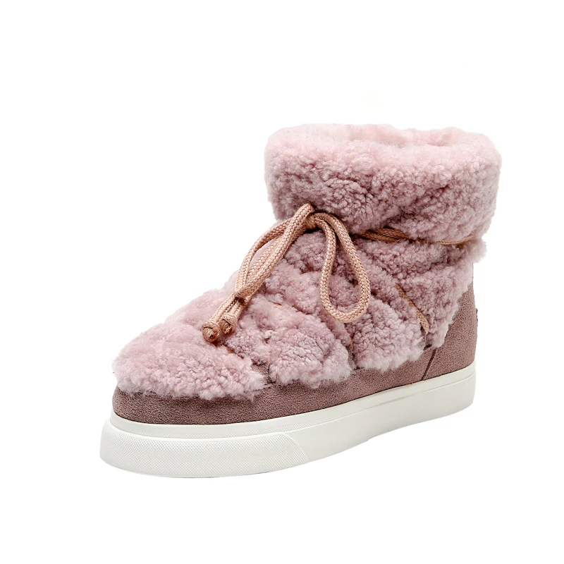 

Сапоги женские зимние из коровьей замши, с круглым носком, на плоской подошве