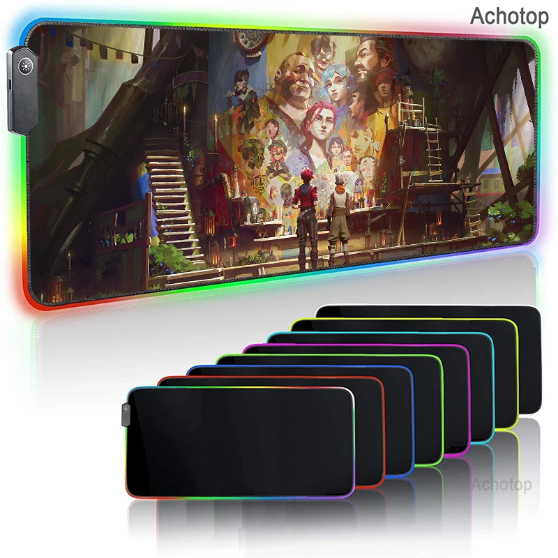 Игровой коврик для мыши Arcane League of Legends коврики с подсветкой из аниме и