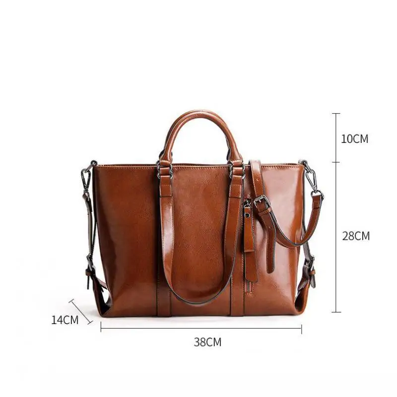 

YourSeason 2021 Genuine Leather Ladies Simple Computer Handbags Fashion Cowhide Women Shoulder Crossbody Bags Large Capacity