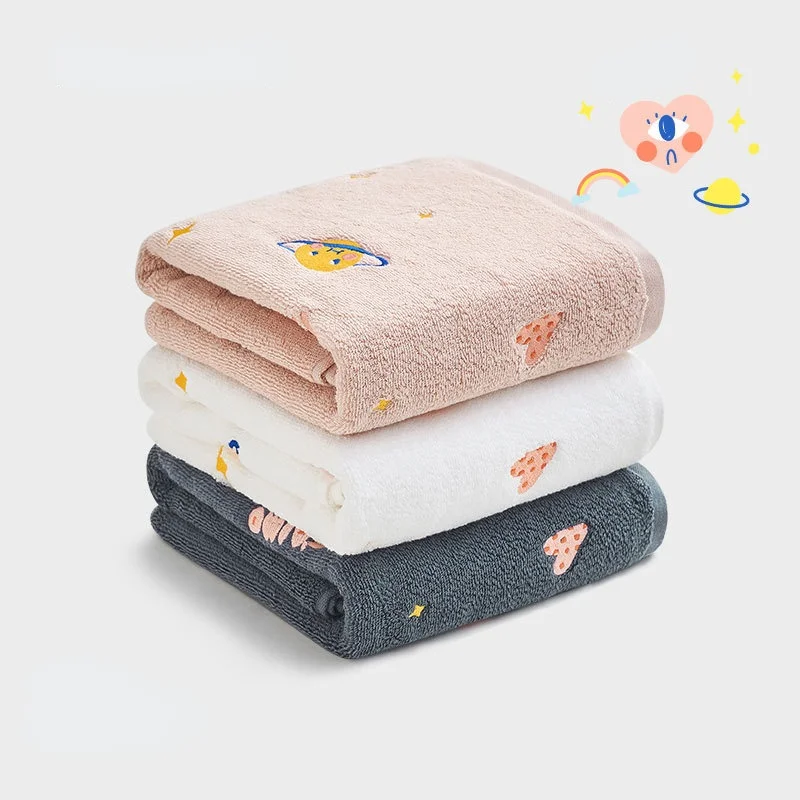 

Bath Towel Cotton Embroidery Soft Comfortable Thickened Children Adults Cartoon Absorbent Fashion Cute Hair Face Towel Cleaning