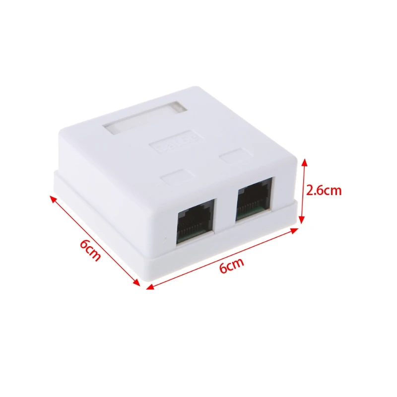 

RJ45 Junction Box CAT5e Network Connector 2 Port Desktop Extension Cable Box
