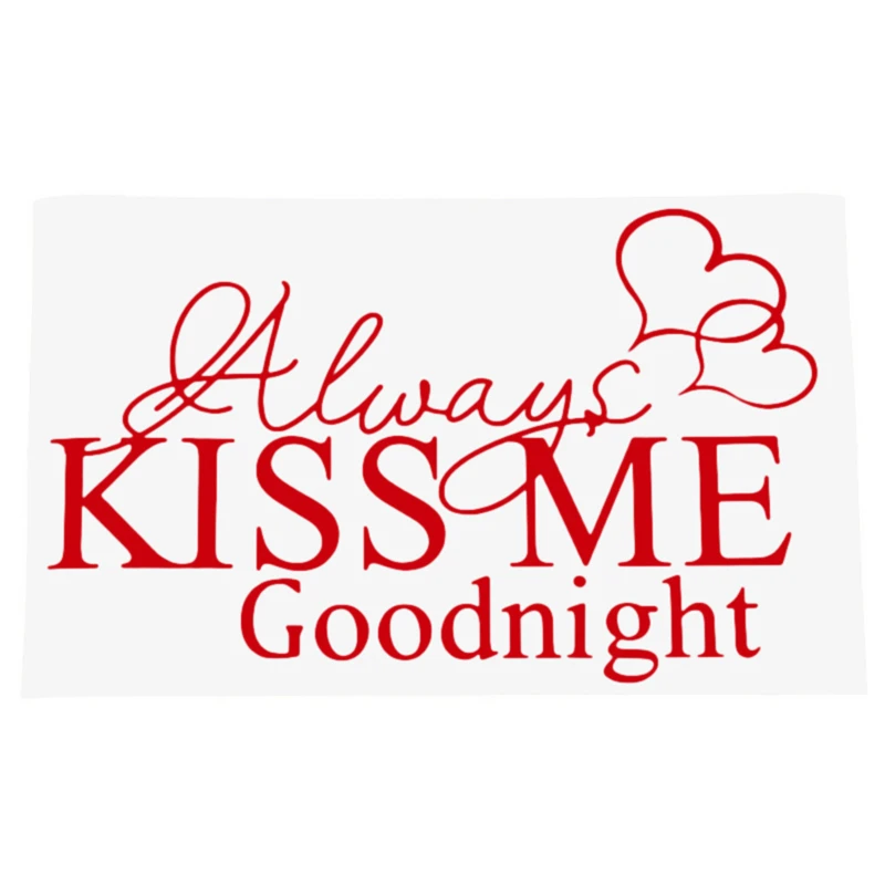 Always Kiss Me Goodnight Wall Sticker Home Decoration Decal Bedroom Vinyl Art Mural Pared Text Patterns Creative Stickers | Дом и сад