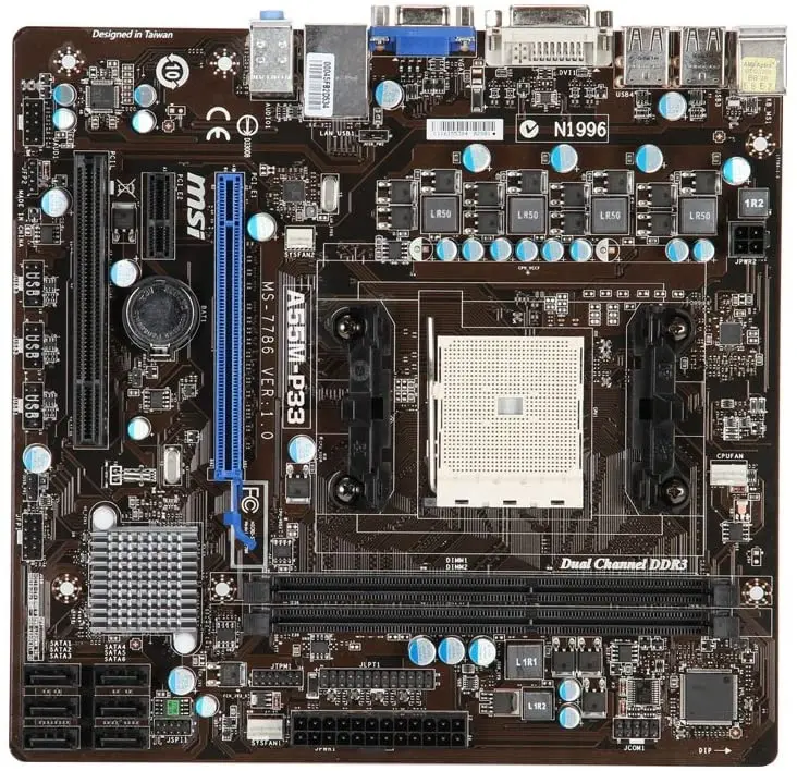 

Материнская плата MSI A55M-P33 Socket FM1 DDR3 16G SATA 2 PCIE 2,0 AMD A55 материнская плата для процессоров AMD A8A6A4