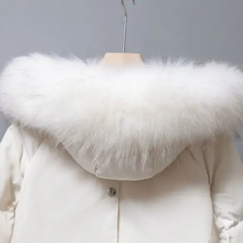 

2020 New Fashion Winter Long Parkas Women White Duck Down Jackets Real Large Fox Fur Hooded Warm Coat Snow Outwear Q142