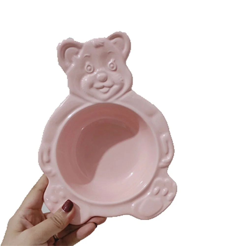 Керамическая миска с медведем мультяшная тарелка для десертов блюда в Корейском