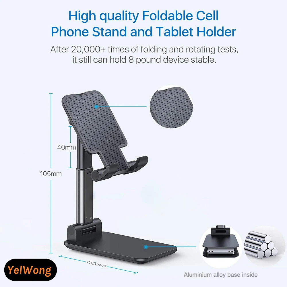 yelwong portable phone holder foldable tablet holder ipad stand desktop bracket adjust stand for iphone xiaomi huawei samsung free global shipping