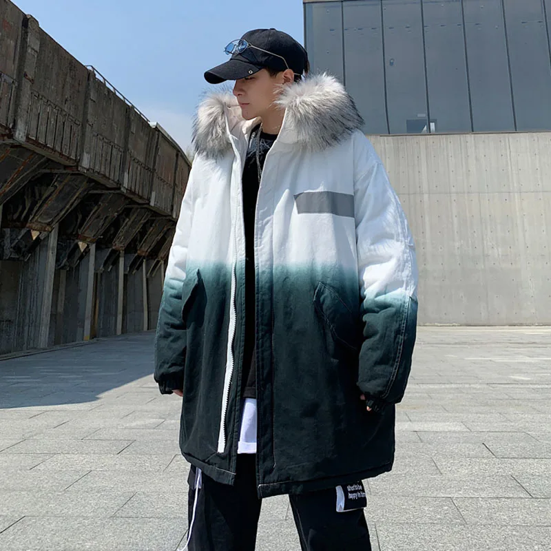 Мужская Зимняя парка с хлопковой подкладкой модная Толстая высокого качества