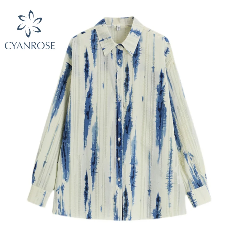 Женская рубашка в полоску Повседневная универсальная Свободная блузка