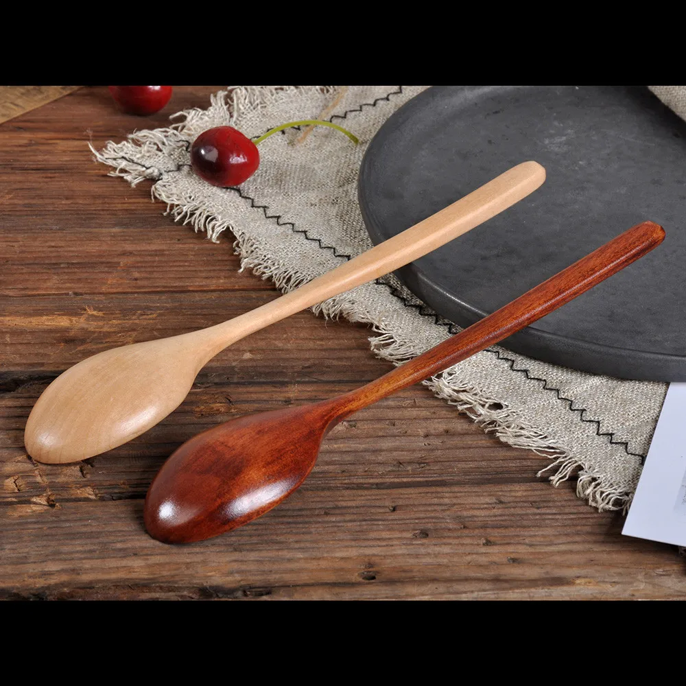 

Tableware Wooden Spoon Fork Bamboo Kitchen Cooking Utensil Tools Soup-teaspoon Tableware Soup Scoop Noodle Spoon