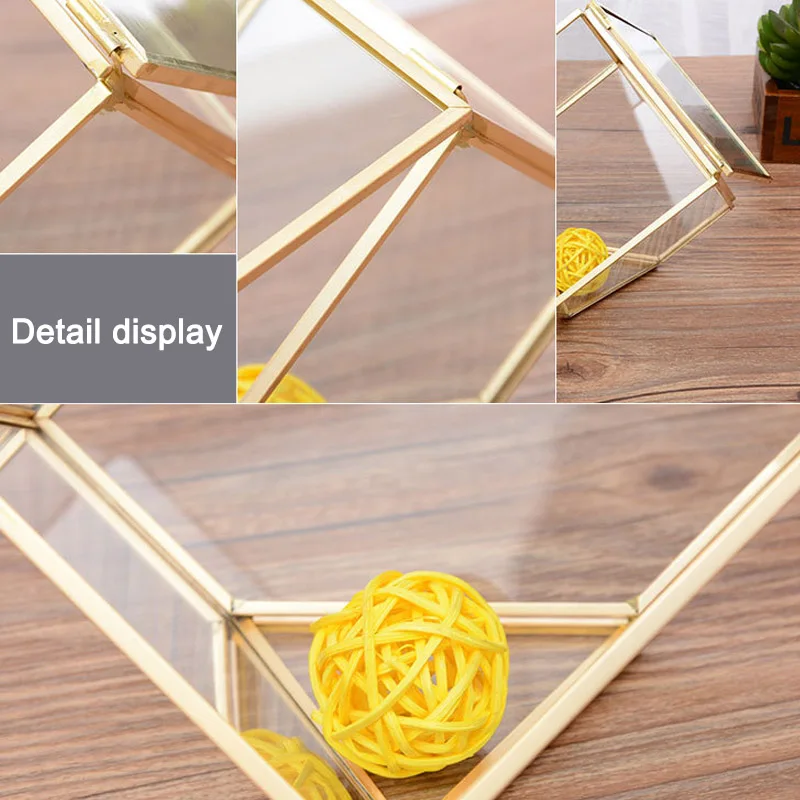 Горячая 1 шт. стеклянная коробка для хранения ювелирных изделий Прозрачный