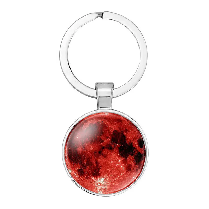 Уникальный светящийся стеклянный шар планеты брелок для ключей звезды узор