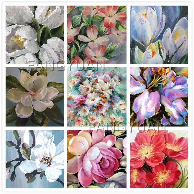 

Алмазная вышивка Стразы с цветными цветами, картина с квадратными и круглыми стразами, украшение для дома